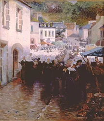 Markttag der bretonischen Bauern in Pont Aven